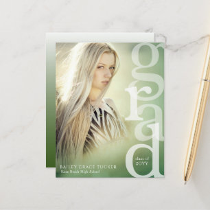 GRAD Overlay Budget Green Graduation Announcement