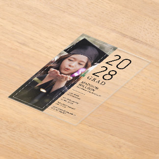Grad Party Custom Photo Acrylic Invitations