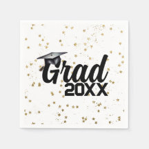 Grad Party Custom Year Gold Glitter Graduation Cap