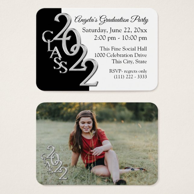 Grad Party Mini Pocket Photo Insert Card 2022 (Front & Back)