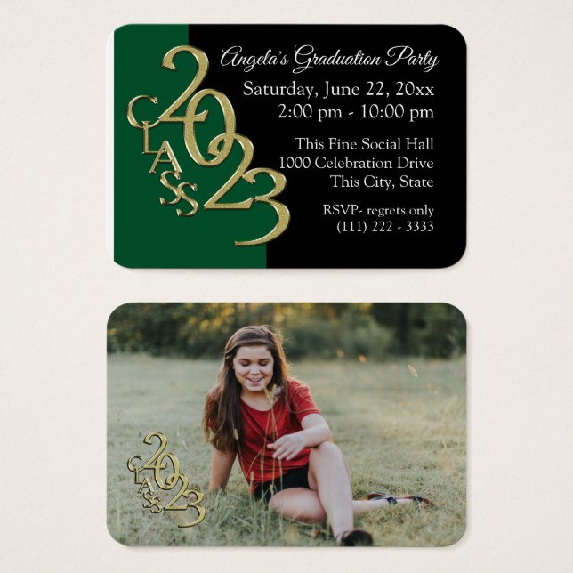 Grad Party Mini Pocket Photo Insert Card 2023 (Front & Back)