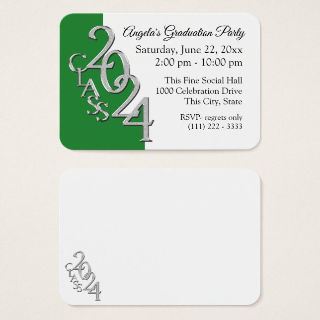 Grad Party Mini Pocket Photo Insert Card 2024 (Front & Back)