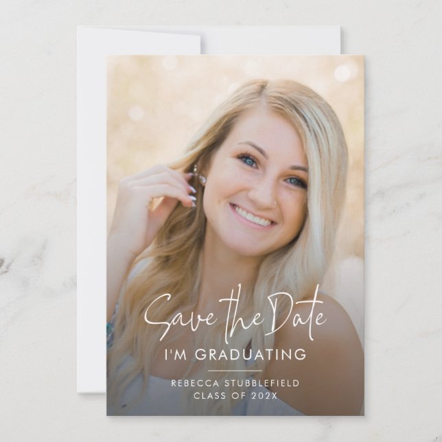 Grad Photo 2025 Save the Date Graduation Announcement (Front)