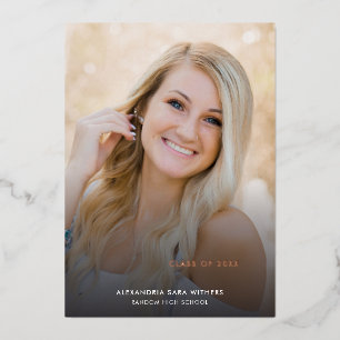 Grad Photo 2026 Rose Gold Graduation Announcement