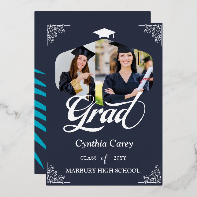 Grad Photo Collage Faire-part (Recto/Verso)
