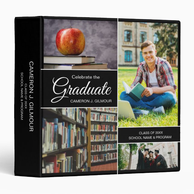 Grad Photo Collage Graduation Personalized Binder (Front/Spine)