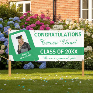 Grad Photo Congratulations Green ID1291 Banner
