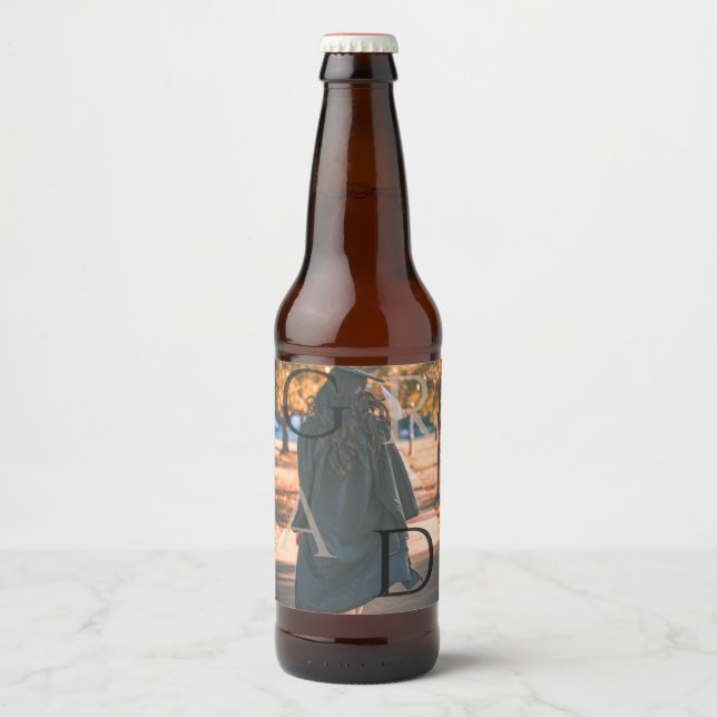 Grad Photo Graduation Bière bouteille Étiquette (Devant)