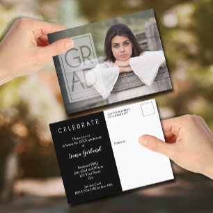 GRAD Photo Party Invitation Postcard
