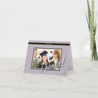 Grad Picture Thank You Card: Purple