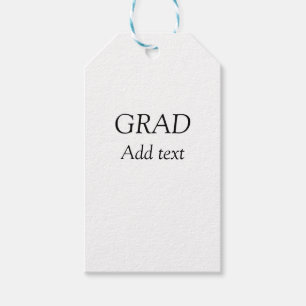 Grad simple minimal graduation elegant modern typo gift tags