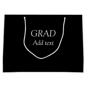 Grad simple minimal graduation elegant modern typo large gift bag