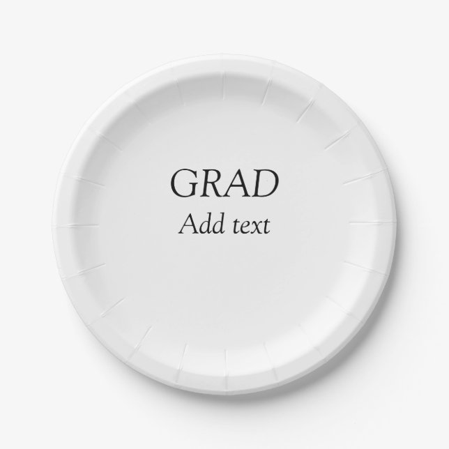 Grad simple minimal graduation elegant modern typo paper plate (Front)