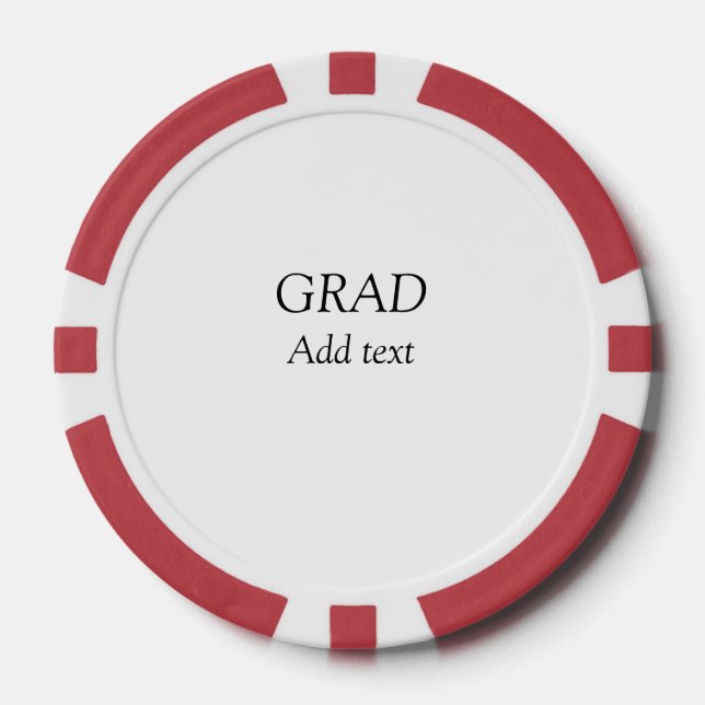 Grad simple minimal graduation elegant modern typo poker chips (Front)
