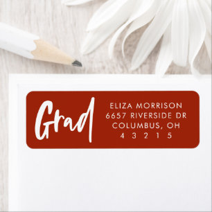 Grad simple red graduation return address