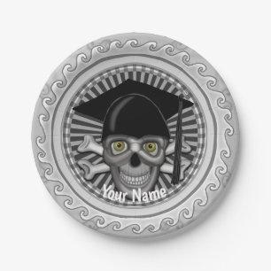 Grad Skull paper plate