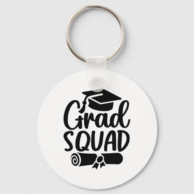 Grad Squad Cl Of 2025 Graduation  Keychain (Front)