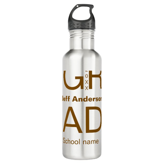 Grad typography modern graduation simple minimal c 710 ml water bottle (Front)