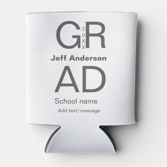 Grad typography modern graduation simple minimal c can cooler (Front)