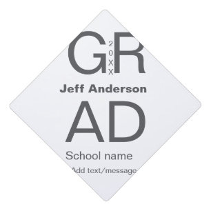 Grad typography modern graduation simple minimal c cap topper