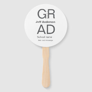Grad typography modern graduation simple minimal c hand fan