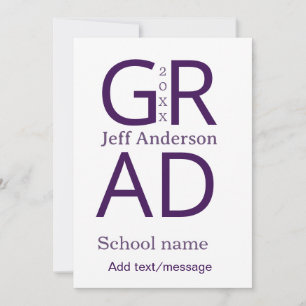 Grad typography modern graduation simple minimal c invitation