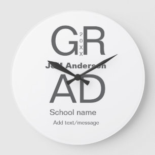 Grad typography modern graduation simple minimal c large clock