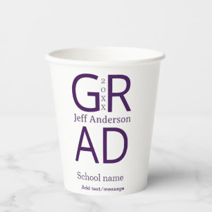 Grad typography modern graduation simple minimal c paper cups