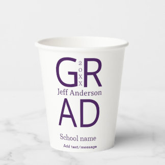Grad typography modern graduation simple minimal c paper cups