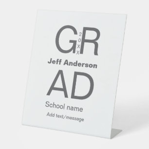 Grad typography modern graduation simple minimal c pedestal sign