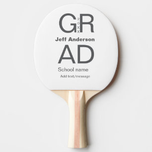Grad typography modern graduation simple minimal c ping pong paddle