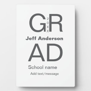 Grad typography modern graduation simple minimal c plaque