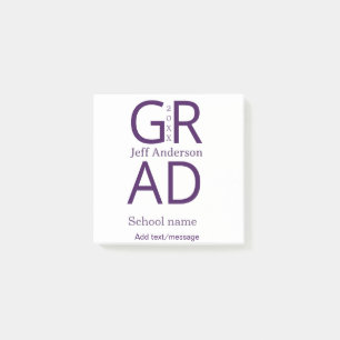 Grad typography modern graduation simple minimal c post-it notes
