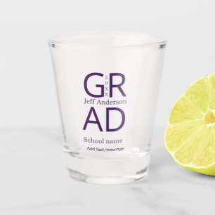 Grad typography modern graduation simple minimal c shot glass
