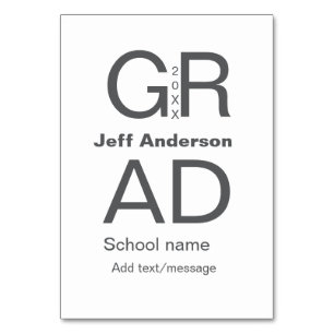 Grad typography modern graduation simple minimal c table number