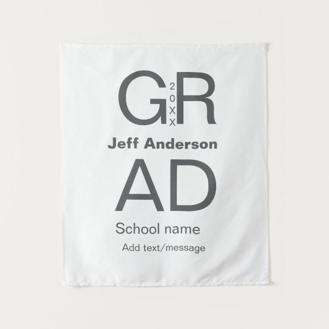 Grad typography modern graduation simple minimal c tapestry (Front)