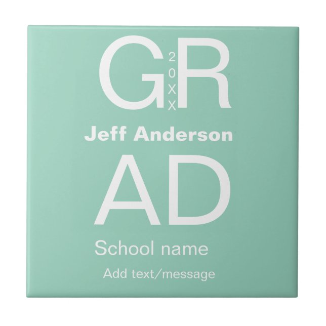Grad typography modern graduation simple minimal c tile (Front)