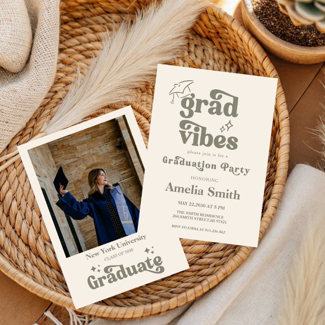 grad vibes Class of 2026 Invitation (Creator Uploaded)