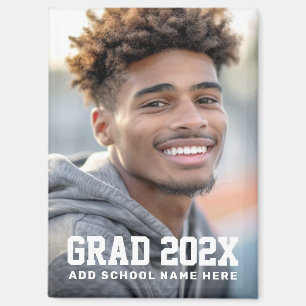 Grad year school or name graduation photo holder magnet