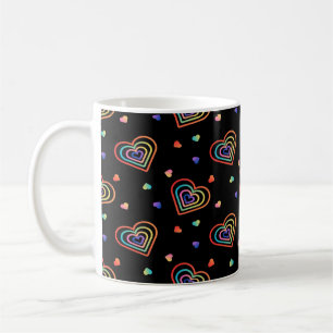 gradation heart pattern coffee mug