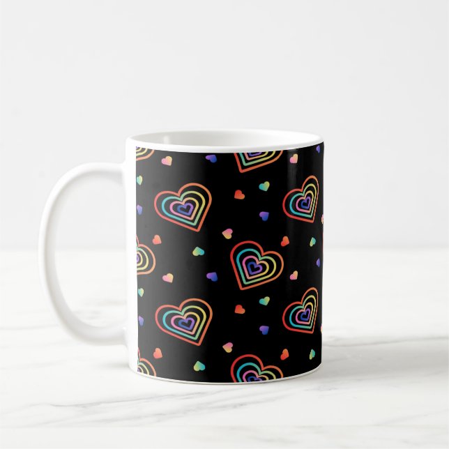 gradation heart pattern coffee mug (Left)