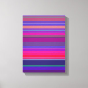 Gradation Stripes Purple Pink Blue Canvas Print