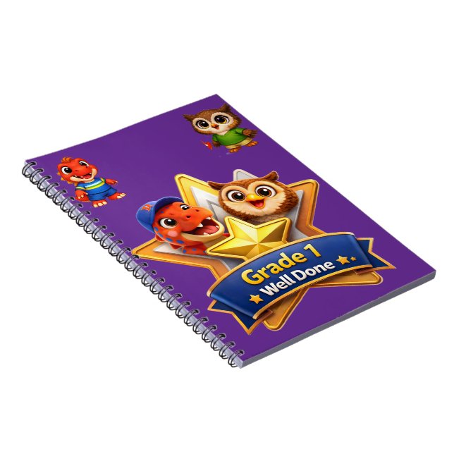 Grade 1 well done hoot the owl and Rex achievement Notebook (Right Side)