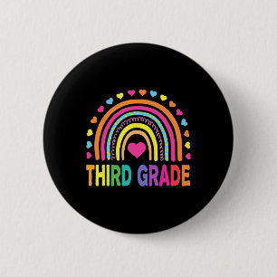 Grade 3rd Grade Rainbow Teachers Kids Back To Scho 2 Inch Round Button