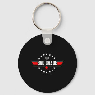 Grade 3rd Third Grade Back To School First Day Boy Keychain