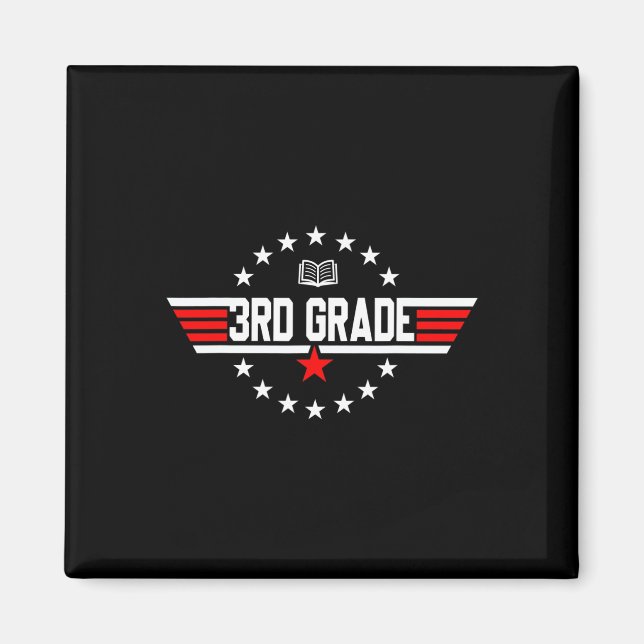 Grade 3rd Third Grade Back To School First Day Boy Magnet (Front)