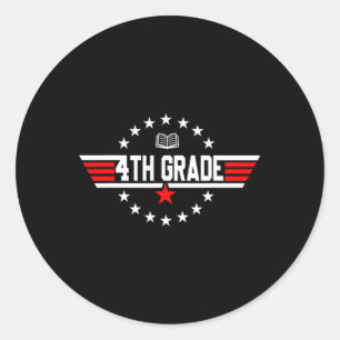 Grade 4th Fourth Grade Back To School First Day Bo Classic Round Sticker