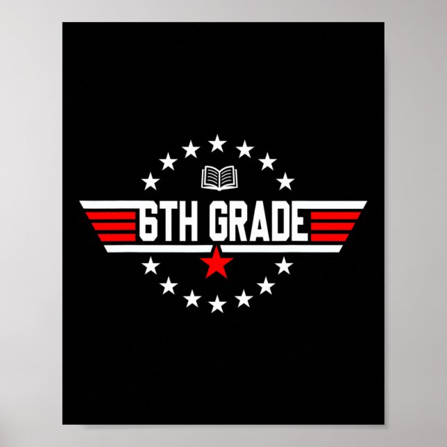 Grade 6th Sixth Grade Back To School First Day Boy Poster (Front)