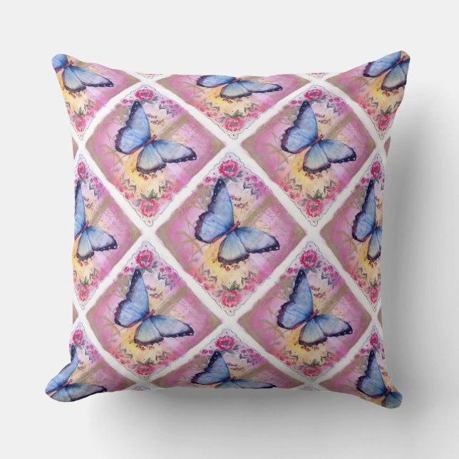 Grade A Cotton Throw Pillow 20x20/Butterfly (Front)