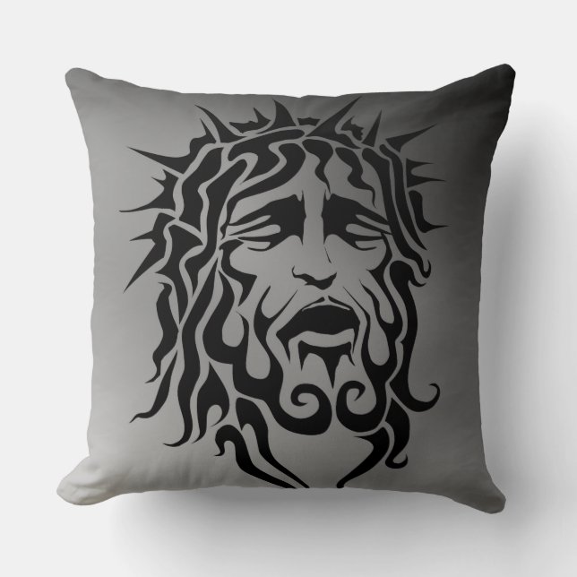 Grade A Cotton Throw Pillow 20x20/Christ (Front)